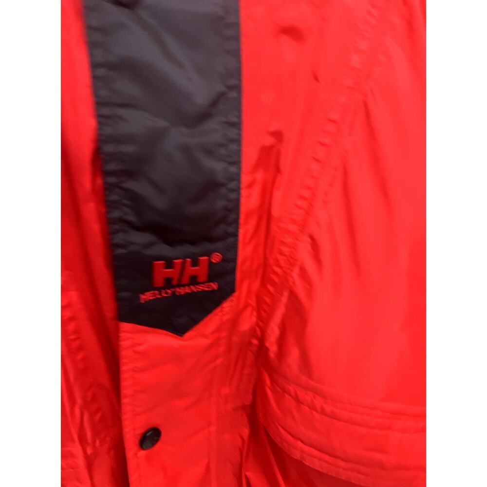 Helly Hansen Small Red Jacket Windbreaker Hood Go… - image 6